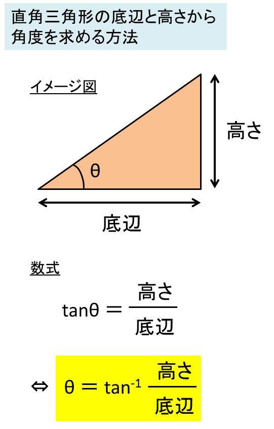 Excel 三角形の角度を底辺や斜辺 高さから求める方法 直角三角形の角度の計算