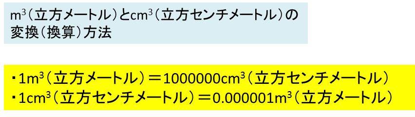 M3 立方メートル とcm3 立方センチメートル の換算 変換 方法