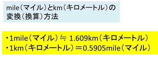 Mile マイル とkm キロメートル の変換 換算方法 計算問題を解いてみよう